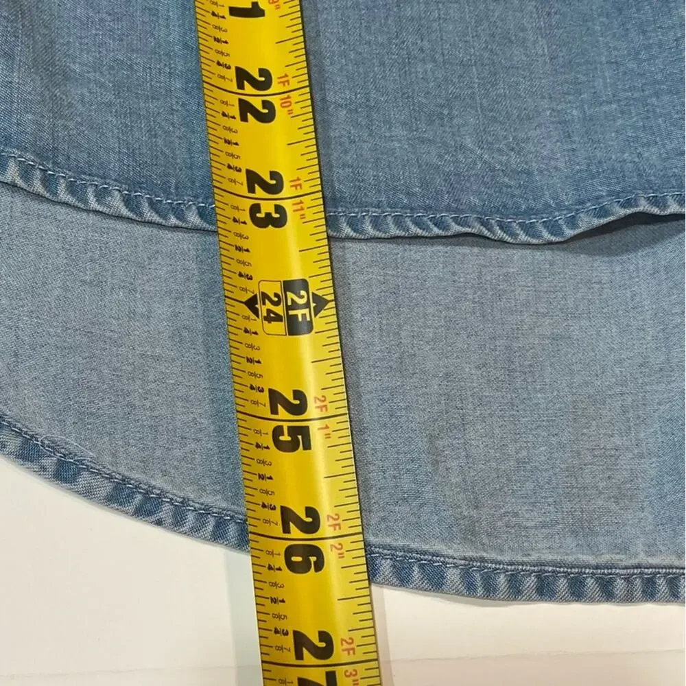 J. Jill Denim Chambray V-Neck Blouse - size XS - Picture 6 of 6